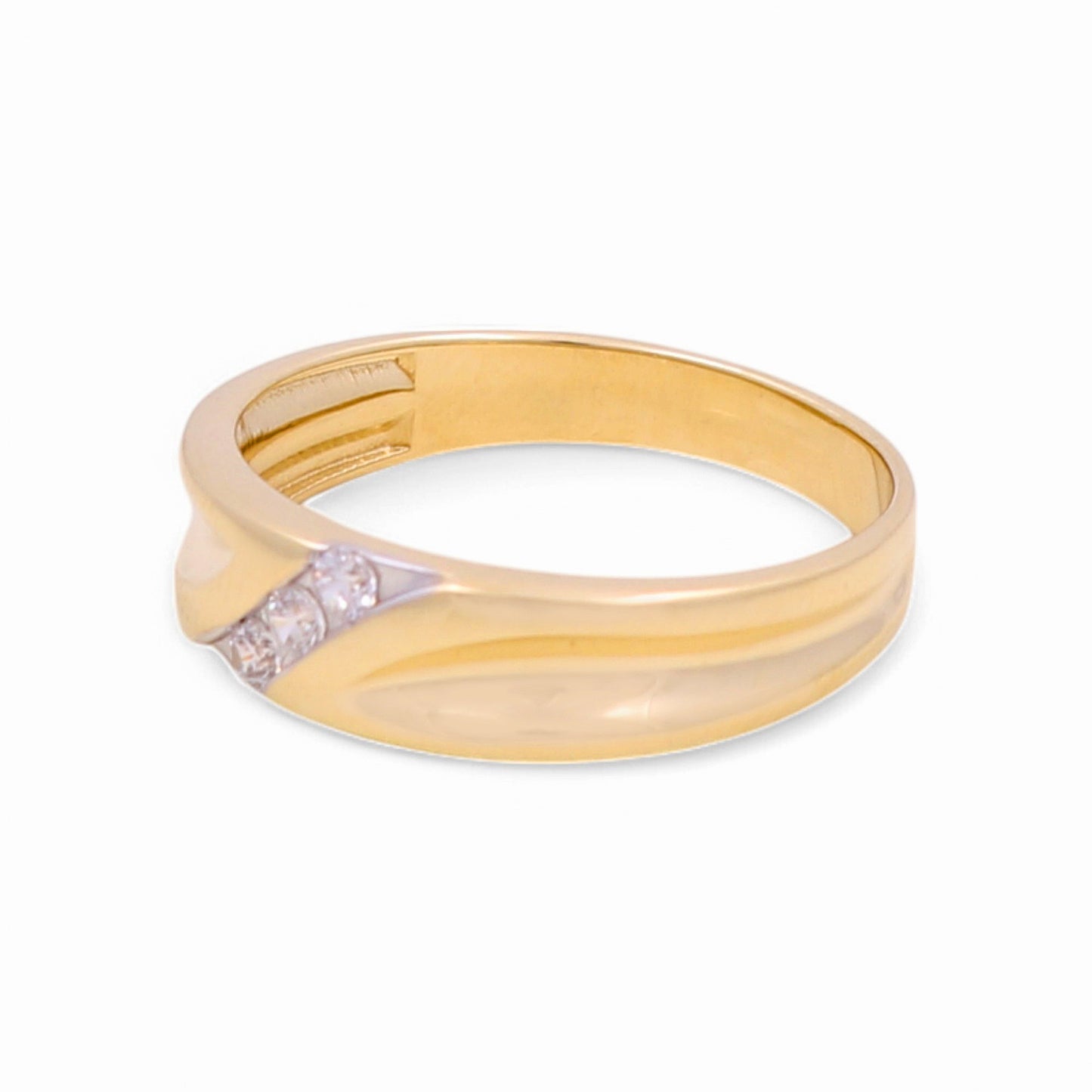 14K Yellow Gold Men’s Wedding Band / Stone: Cz / Size:10 / Weight: 3.5 GR / KEEMWB4BS-24