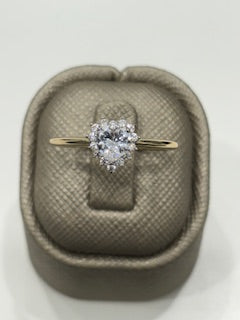 KEWR4ERHR 14k K Cz Size 6.5sz Weight 1.9gr Women Engagement Ring with Heart Stone