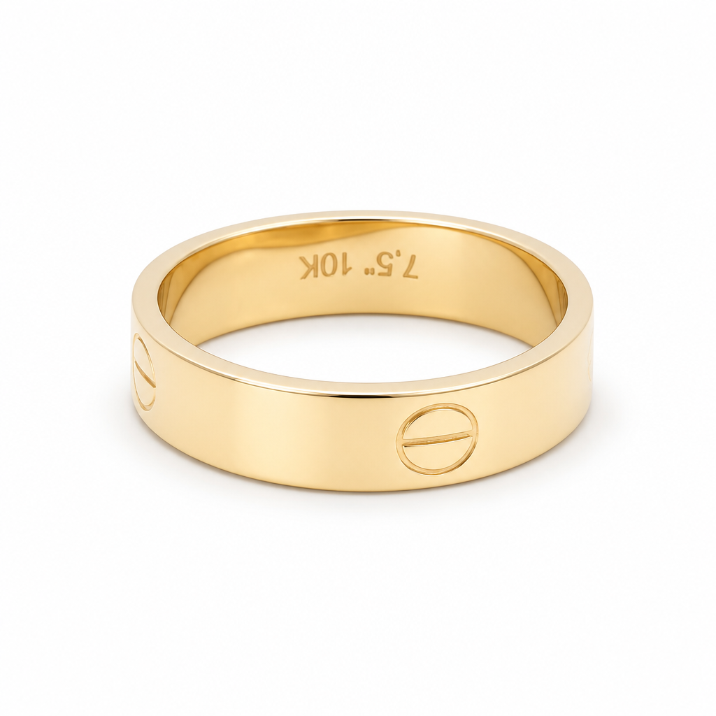 10K Yellow Gold Semisolid CT Women's Ring / Size: 7.5 / Weight: 1.6 GR / DQWR0CT
