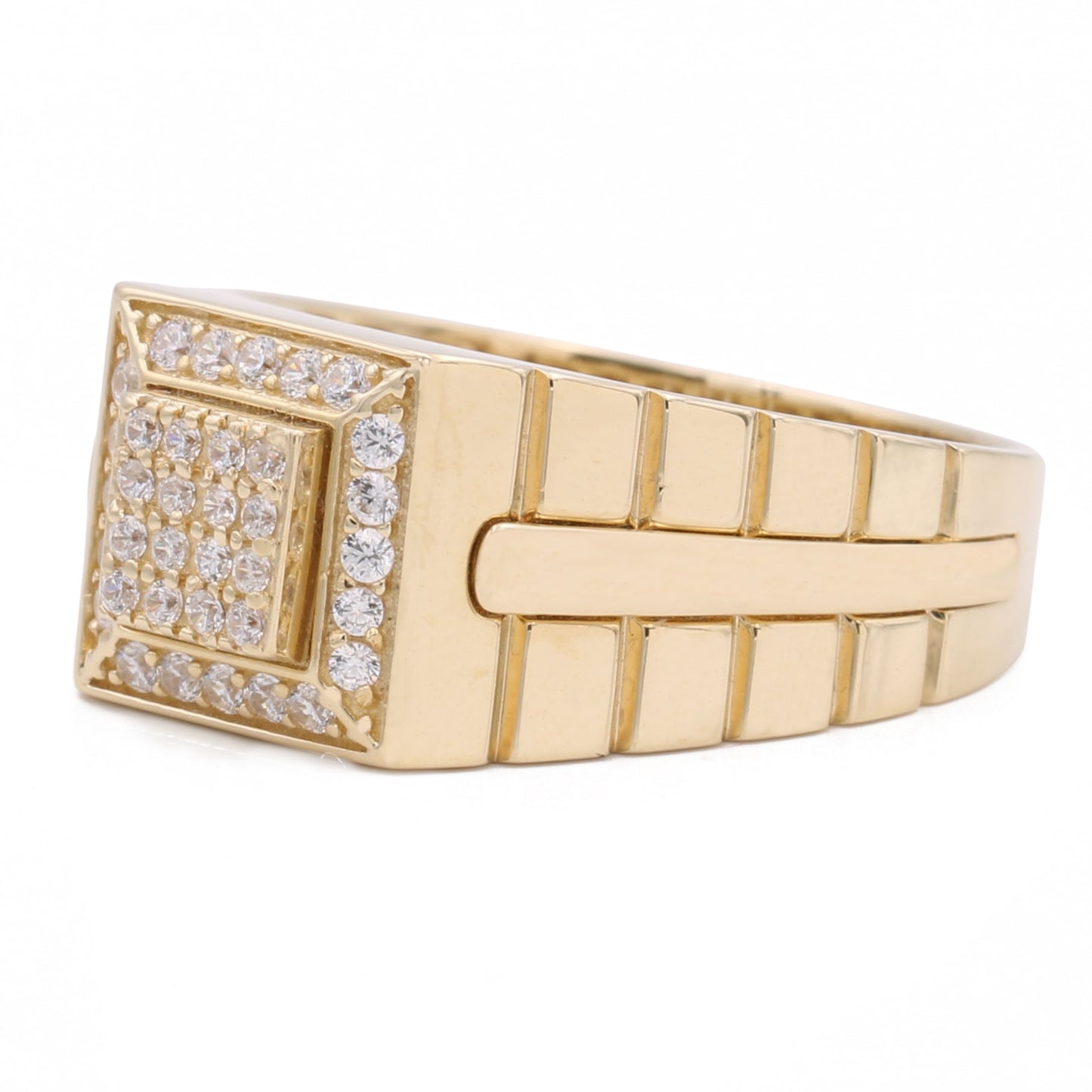 14K Yellow Gold Fashion Ring with Cubic Zirconias