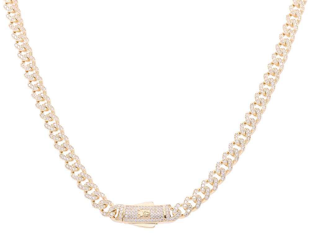 14K Yellow Gold Necklace with Cubic Zirconias