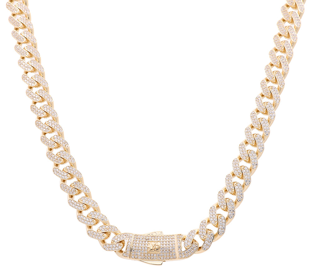 14K Yellow Gold Necklace with Cubic Zirconias