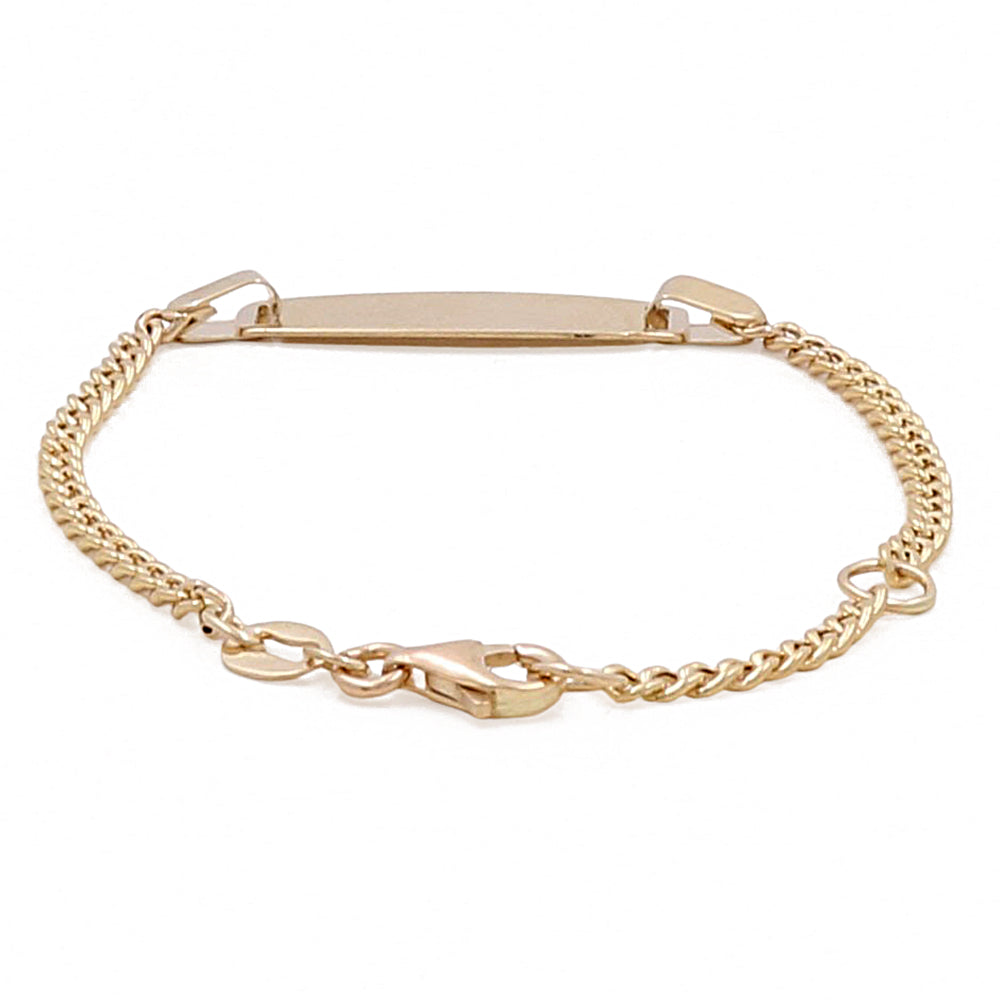 14K Yellow Gold Nameplate Kids Bracelet