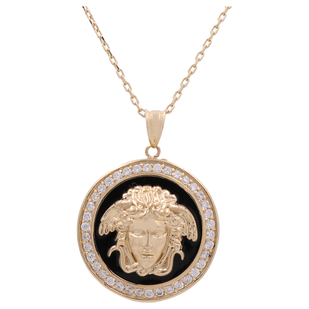14K Yellow Gold Chain with Medusa Pendant