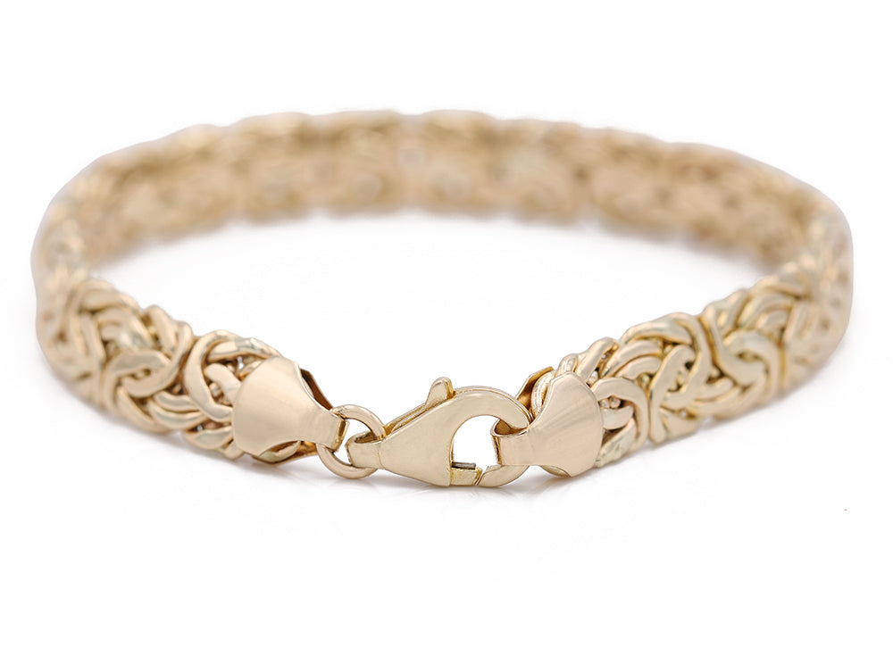 14K Tri-Color Gold Fashion Mesh Bracelet