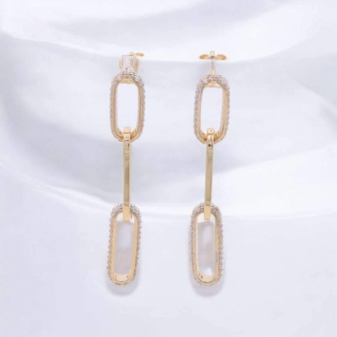 14K Yellow Gold Fashion Hanging Earrings