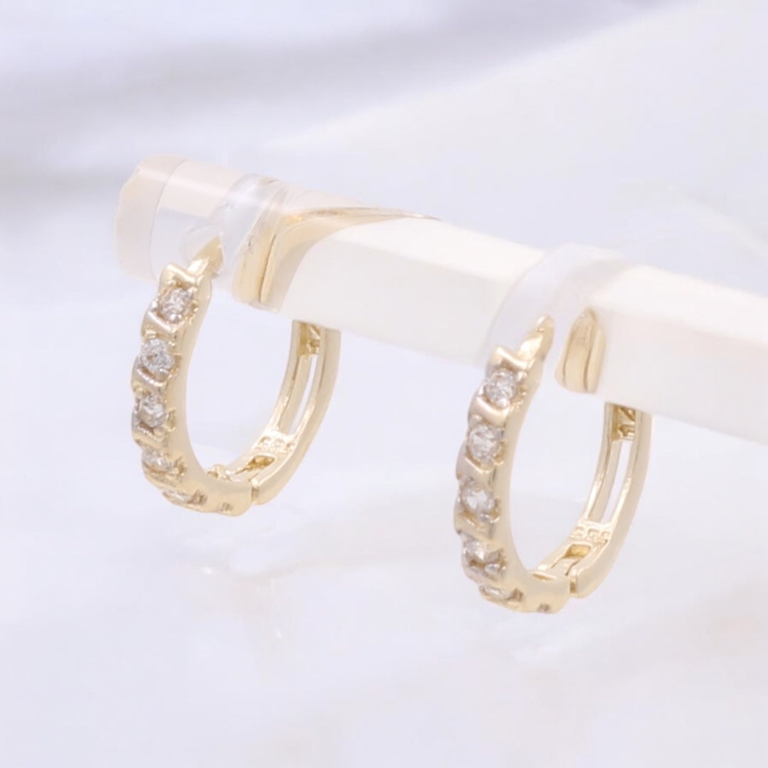 14K Yellow Gold Fashion Hoop Earrings