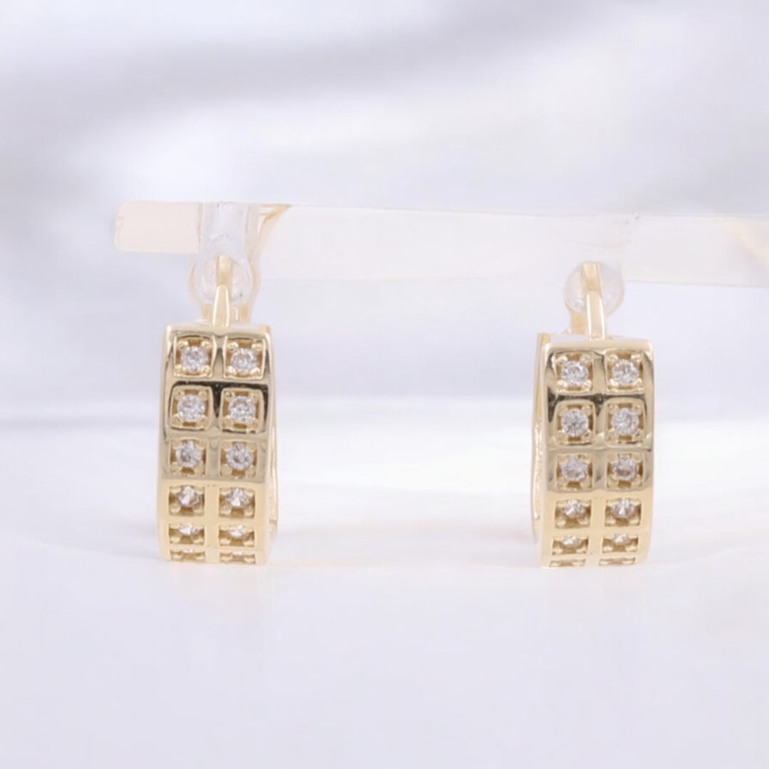 14K Yellow Gold Fashion Hoop Earrings