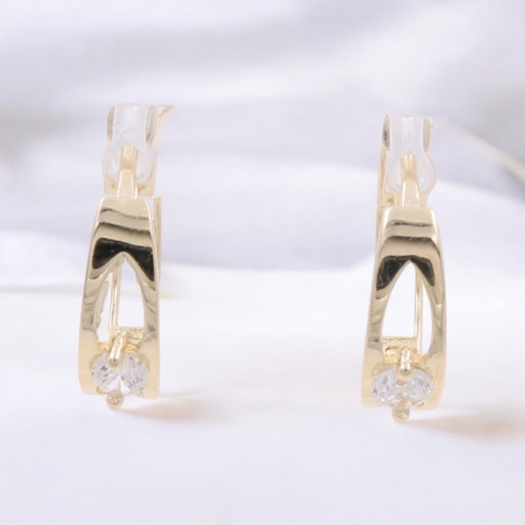 14K Yellow Gold Fashion Hoop Earrings