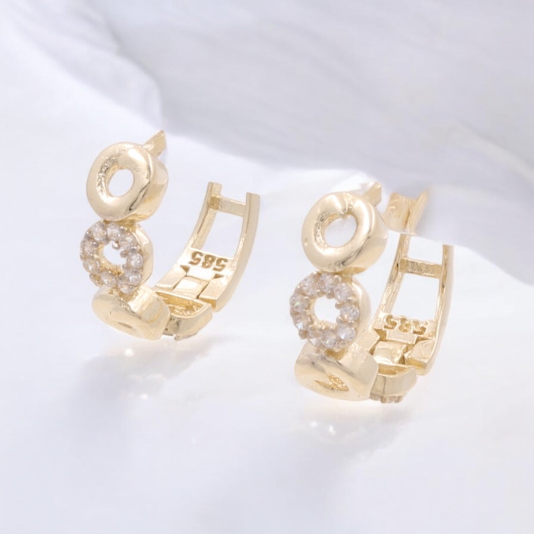 14K Yellow Gold Fashion Hoop Earrings