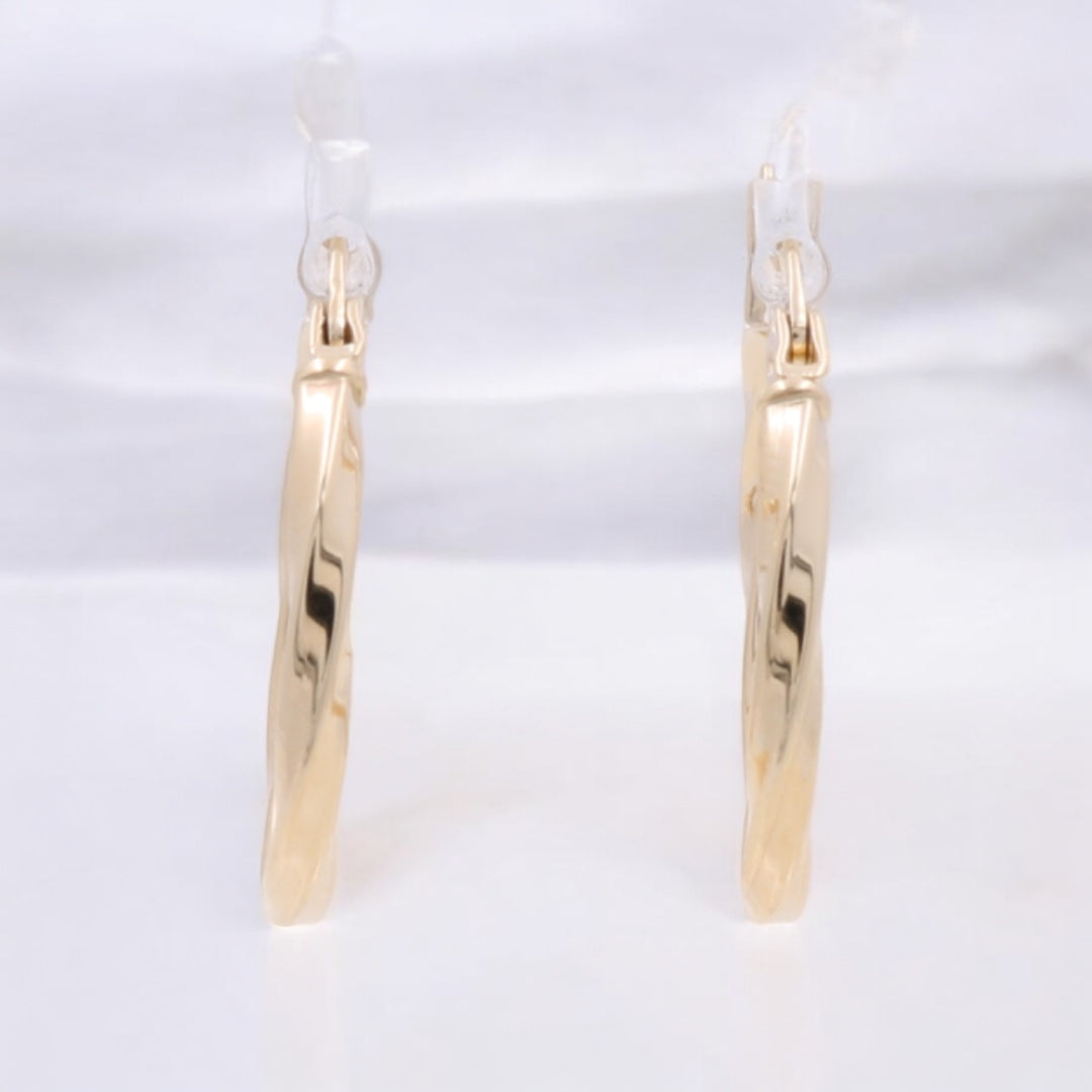 14K Yellow Gold Fashion Hoop Earrings