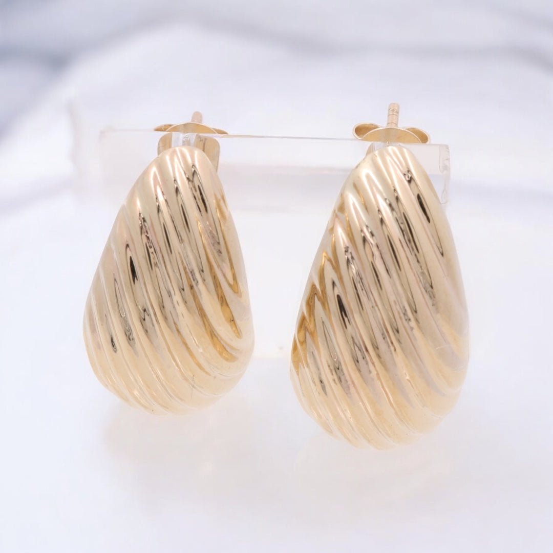14K Yellow Gold Fashion Drop Earrings