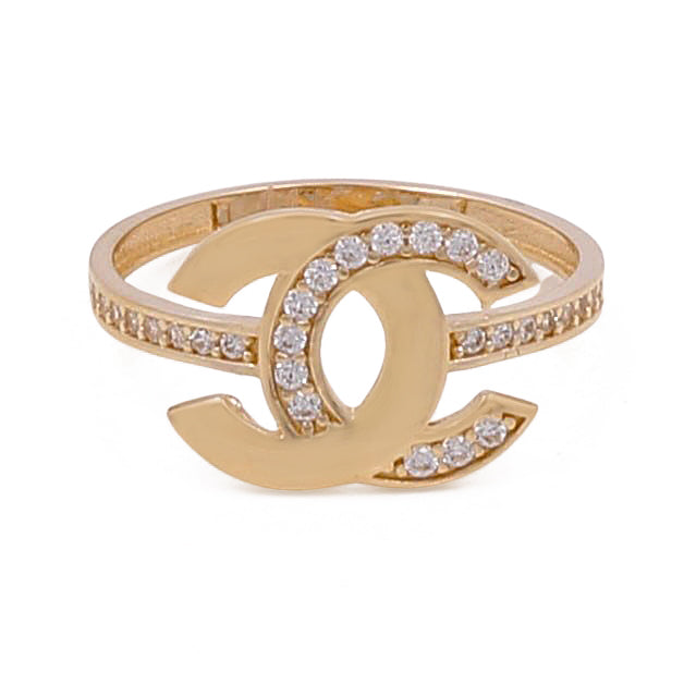 14K Yellow Gold Fashion Women's Ring with Cubic Zirconias