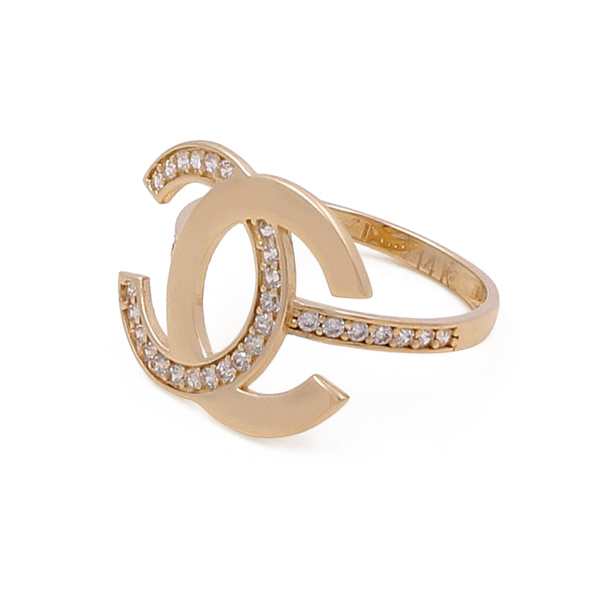 14K Yellow Gold Fashion Women's Ring with Cubic Zirconias