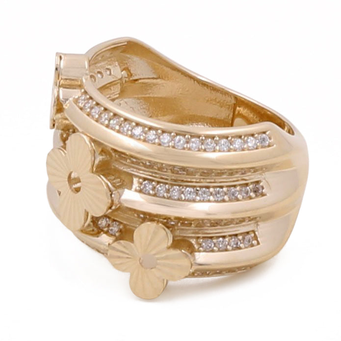 14K Yellow Gold Fashion Women's Ring with Cubic Zirconias