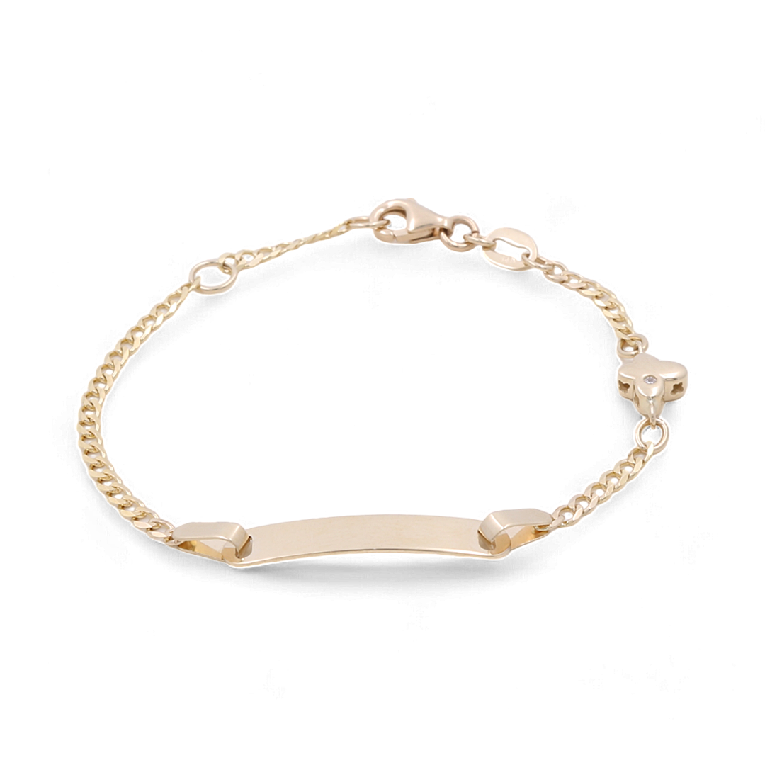 14K Yellow Gold Heart Nameplate Kids Bracelet