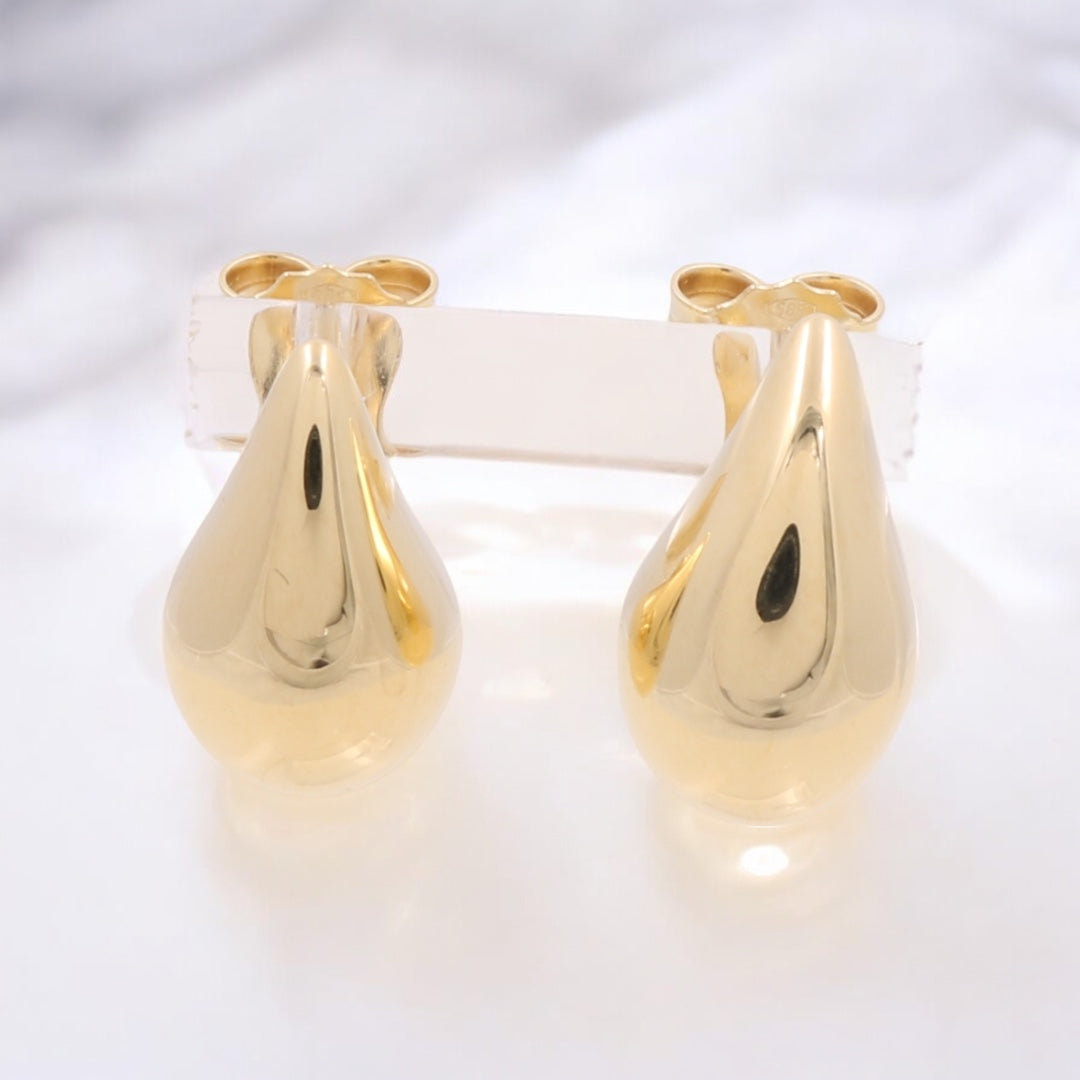14K Yellow Gold Fashion Tear Drop Earrings