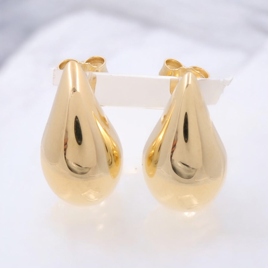 14K Yellow Gold Fashion Tear Drop Earrings