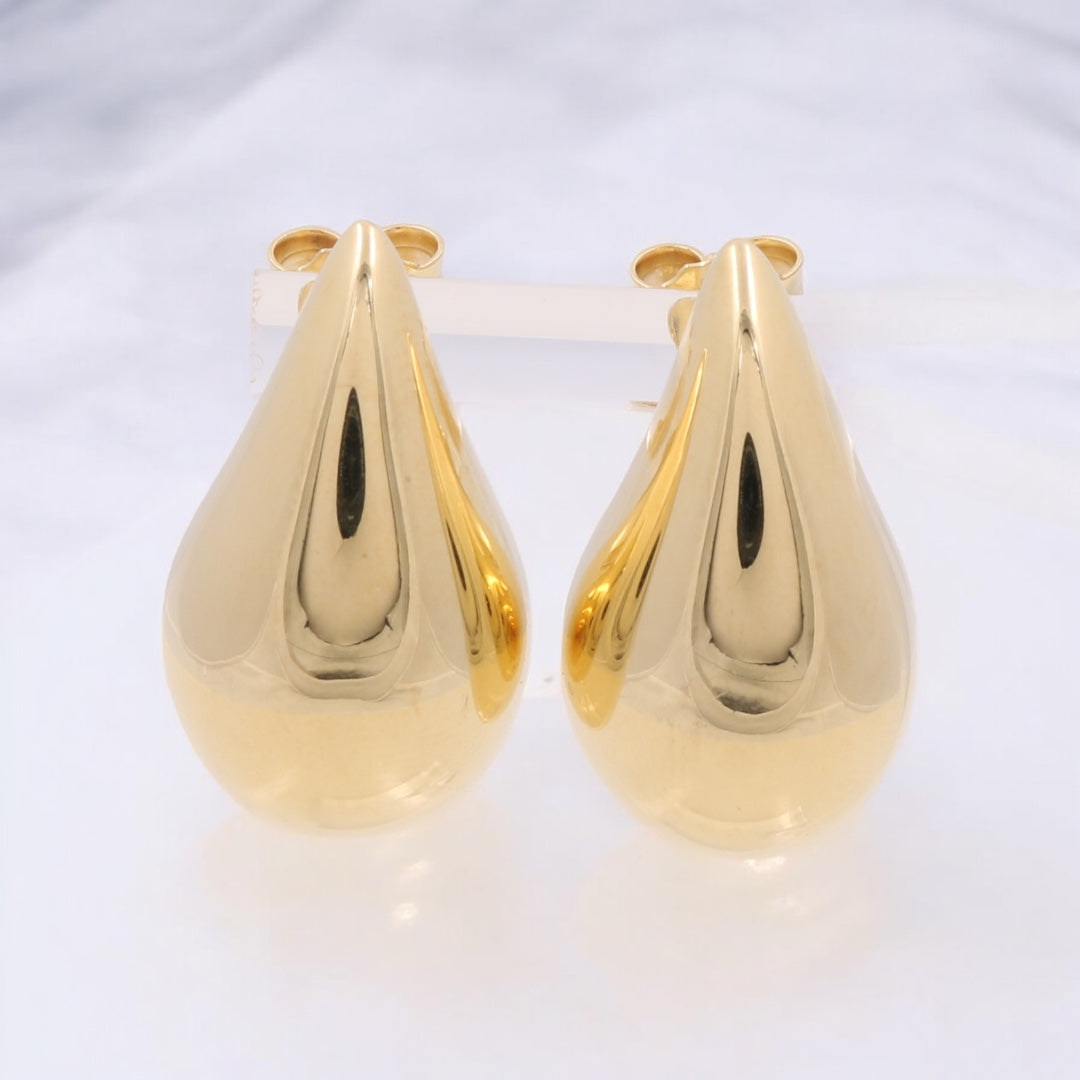 14K Yellow Gold Fashion Tear Drop Earrings