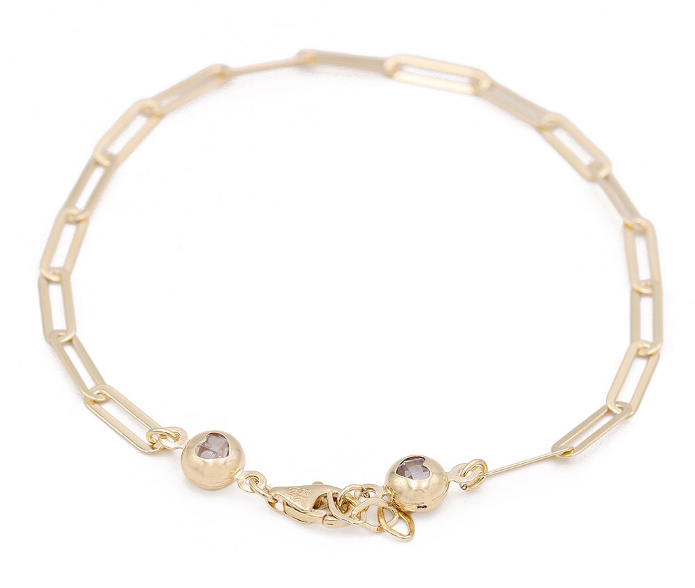 14K Yellow Gold Fashion Link Bracelet