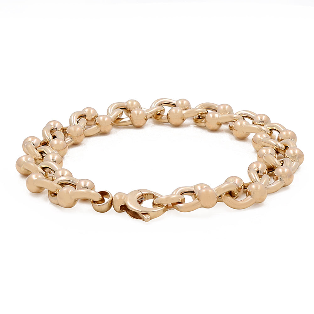 14K Yellow Gold Fashion Links Bracelet