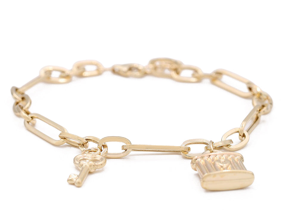 14K Yellow Gold Fashion Beads Bracelet