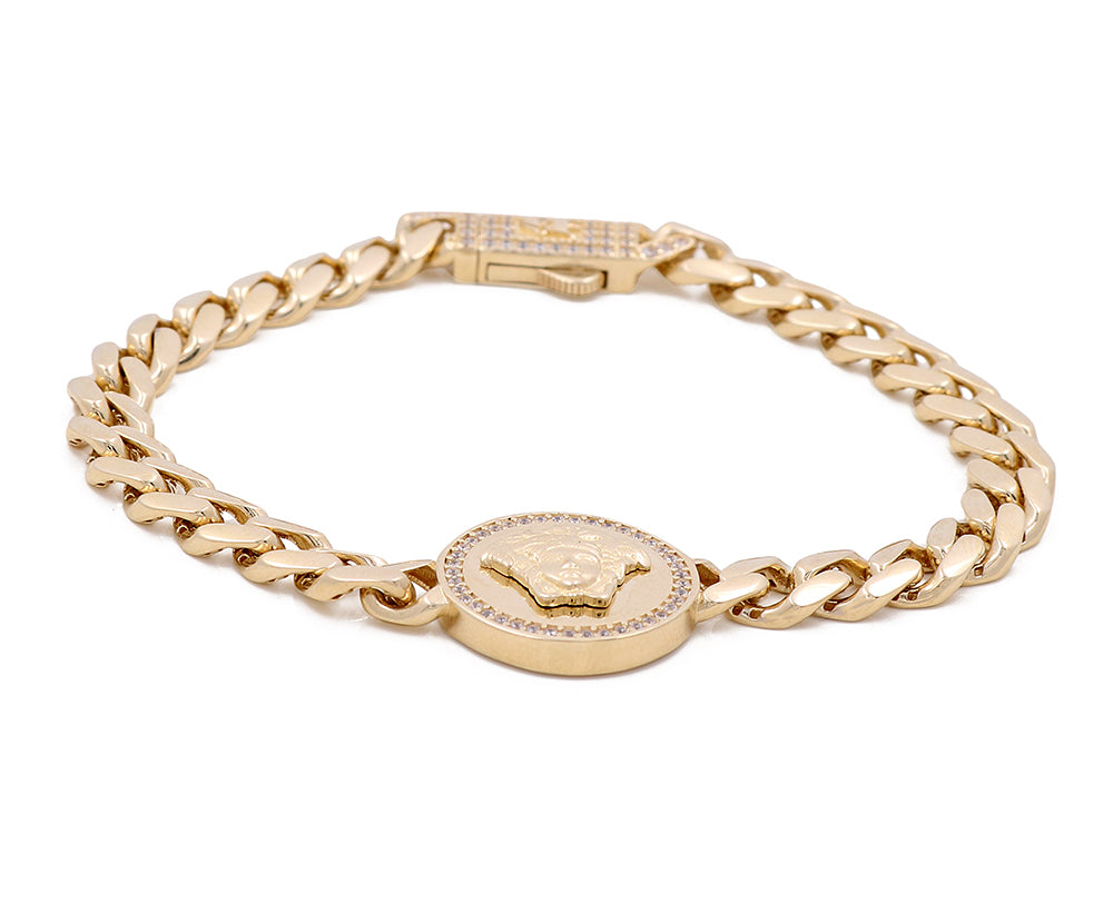 10K Yellow Gold Women's Fashion Medusa Bracelet