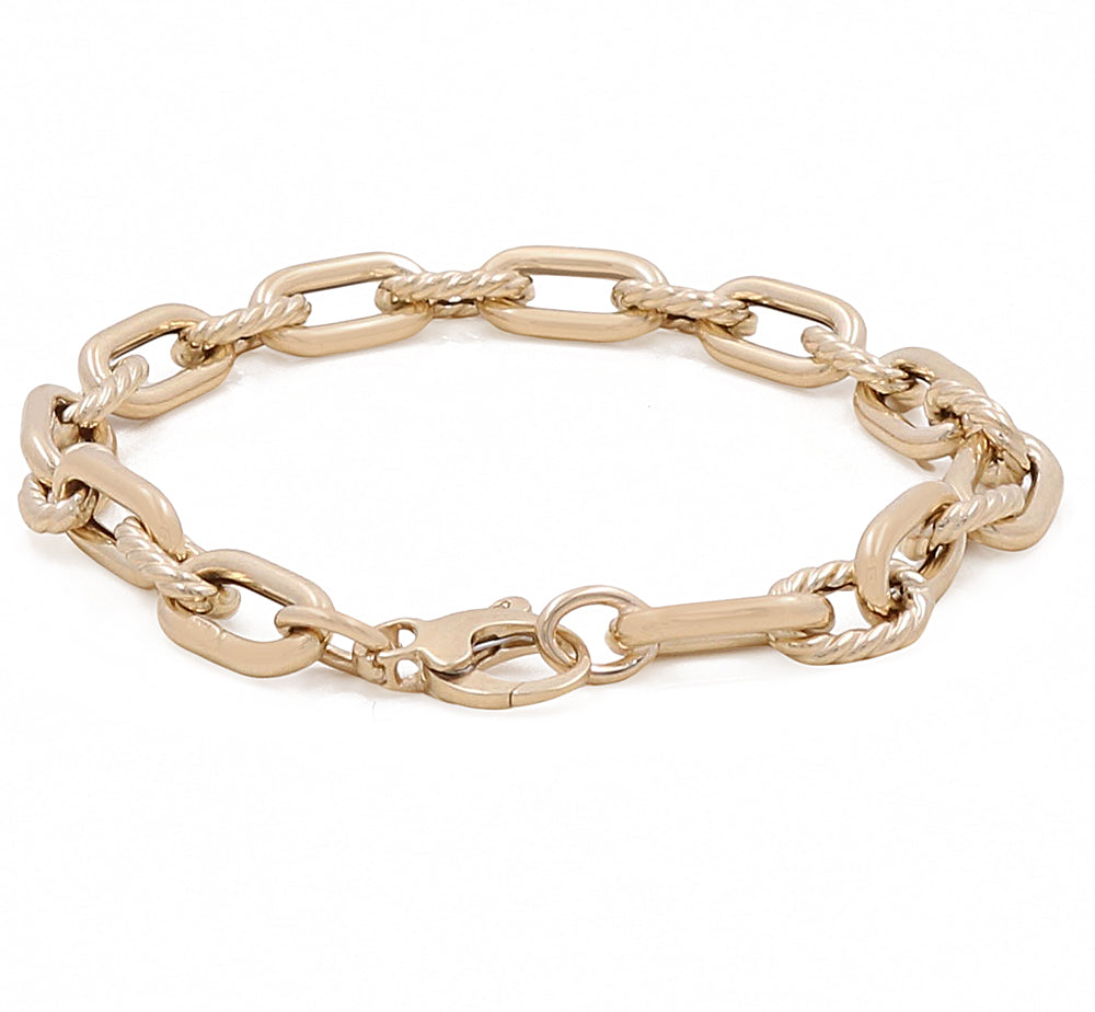 14K Yellow Gold Fashion Links Bracelet
