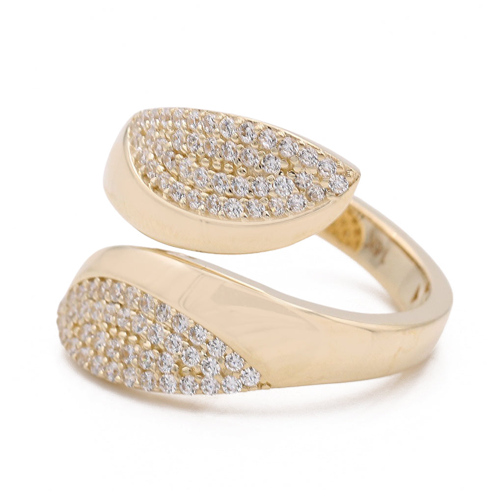 14K Yellow Gold Fashion Design Ring with Cubic Zirconias