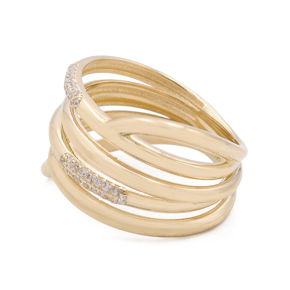 14K Yellow Gold Fashion Ring with Cubic Zirconias