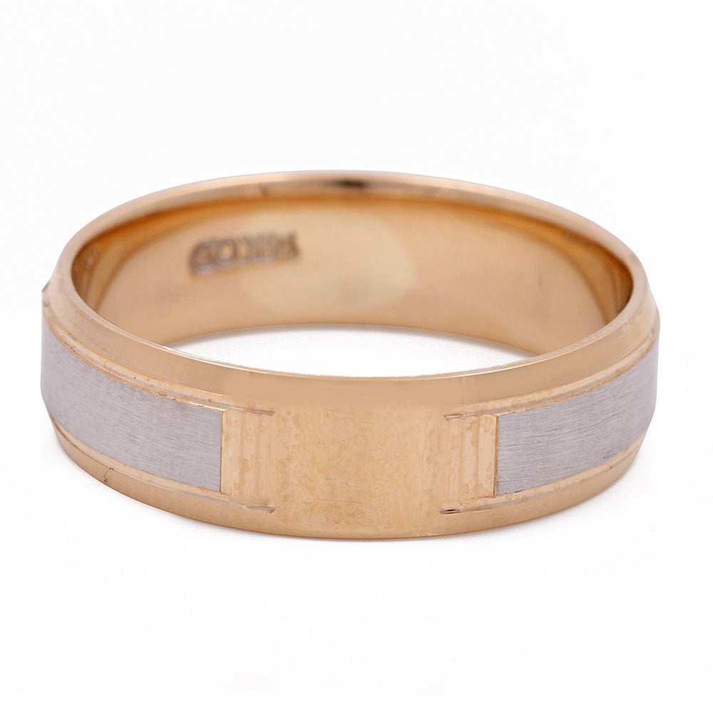 14K White and Yellow Gold Men's Wedding Band