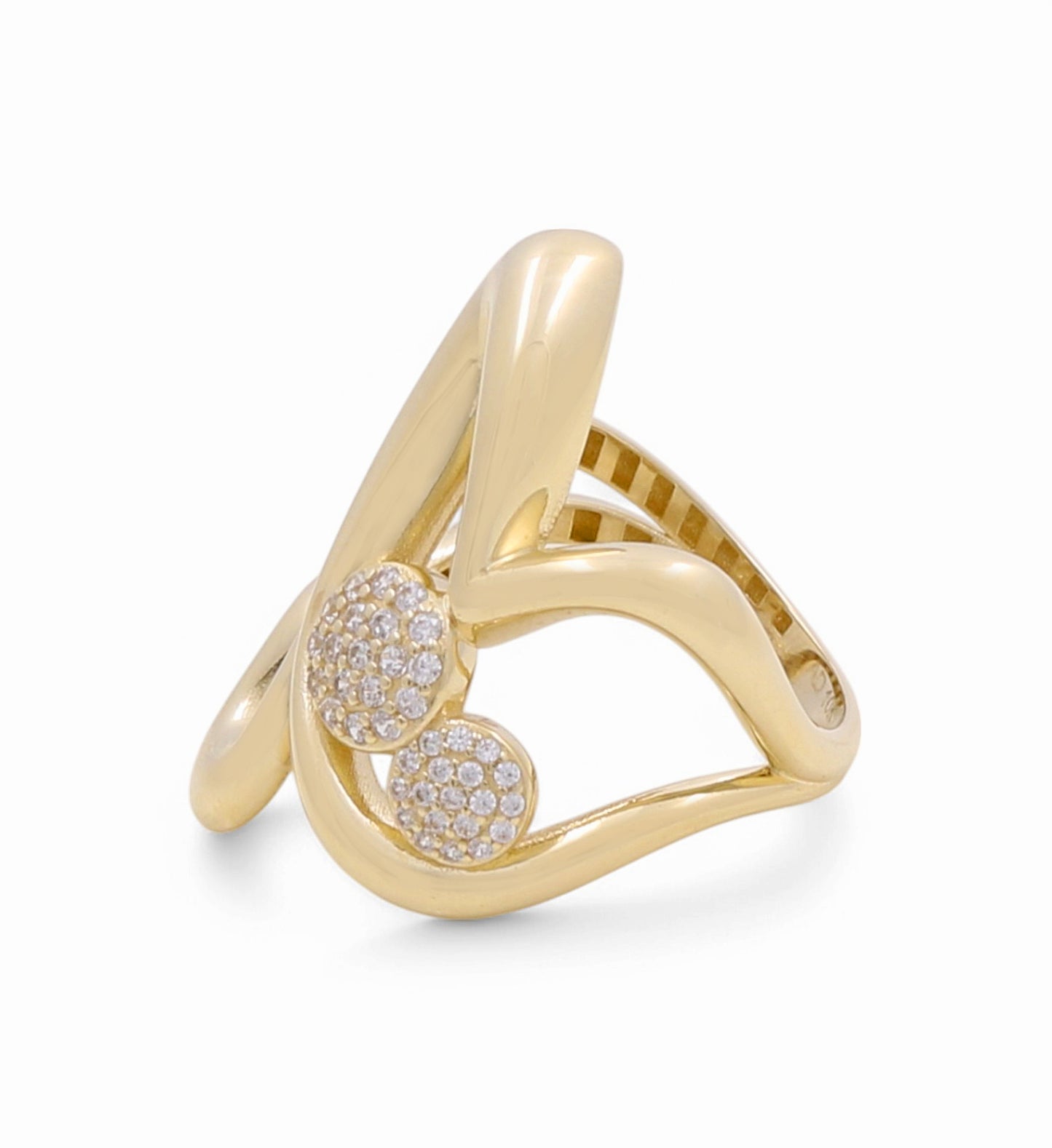 10K Yellow Fashion Butterfly Women's Ring with CZ / Size: 8 / Weight: 4.4 GR / H25-1