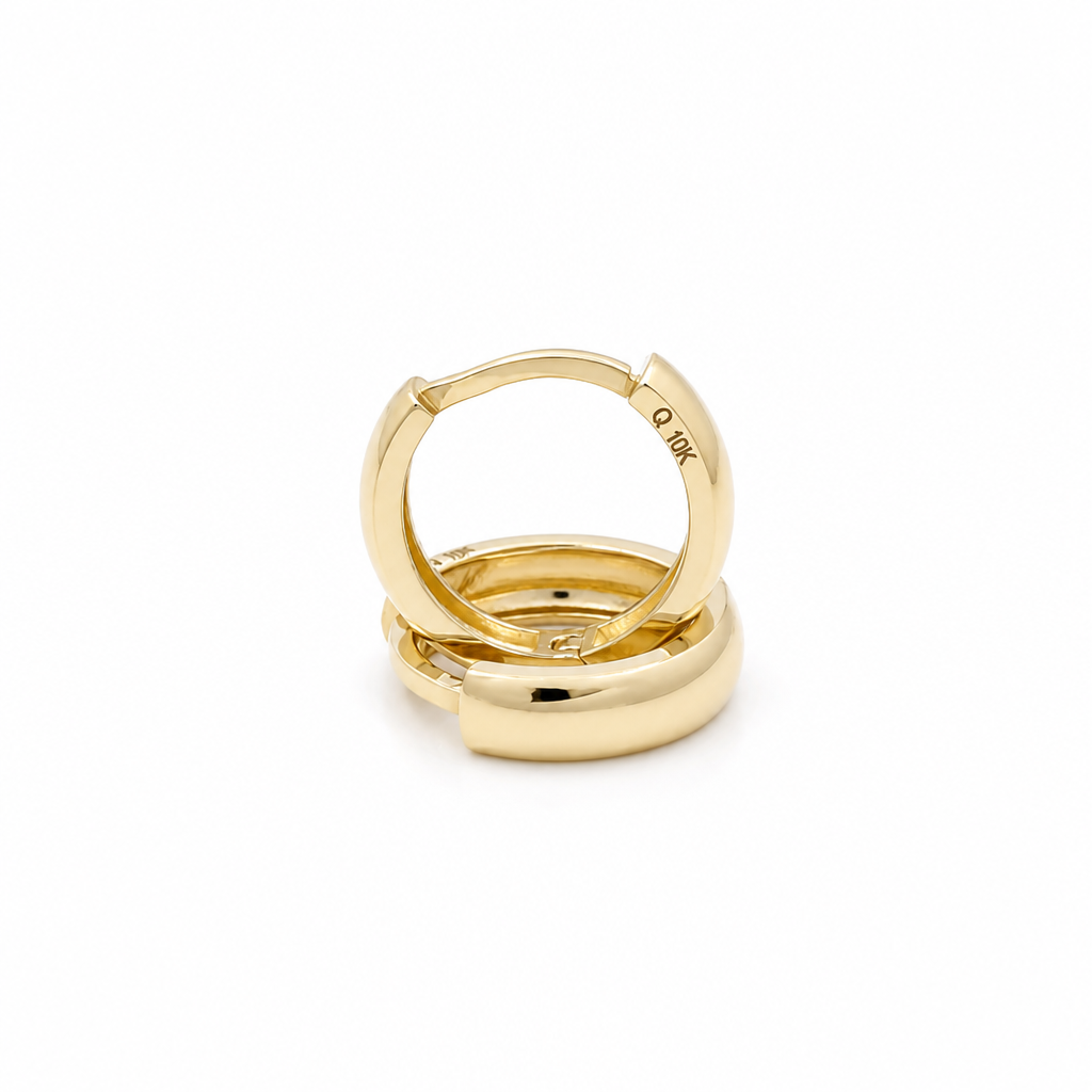 10K Yellow Gold Fashion Plain Hoops Earrings / Size: 3mm x 9.5 mm / Weight: 1.3 GR / DQEH0FS3X9.5