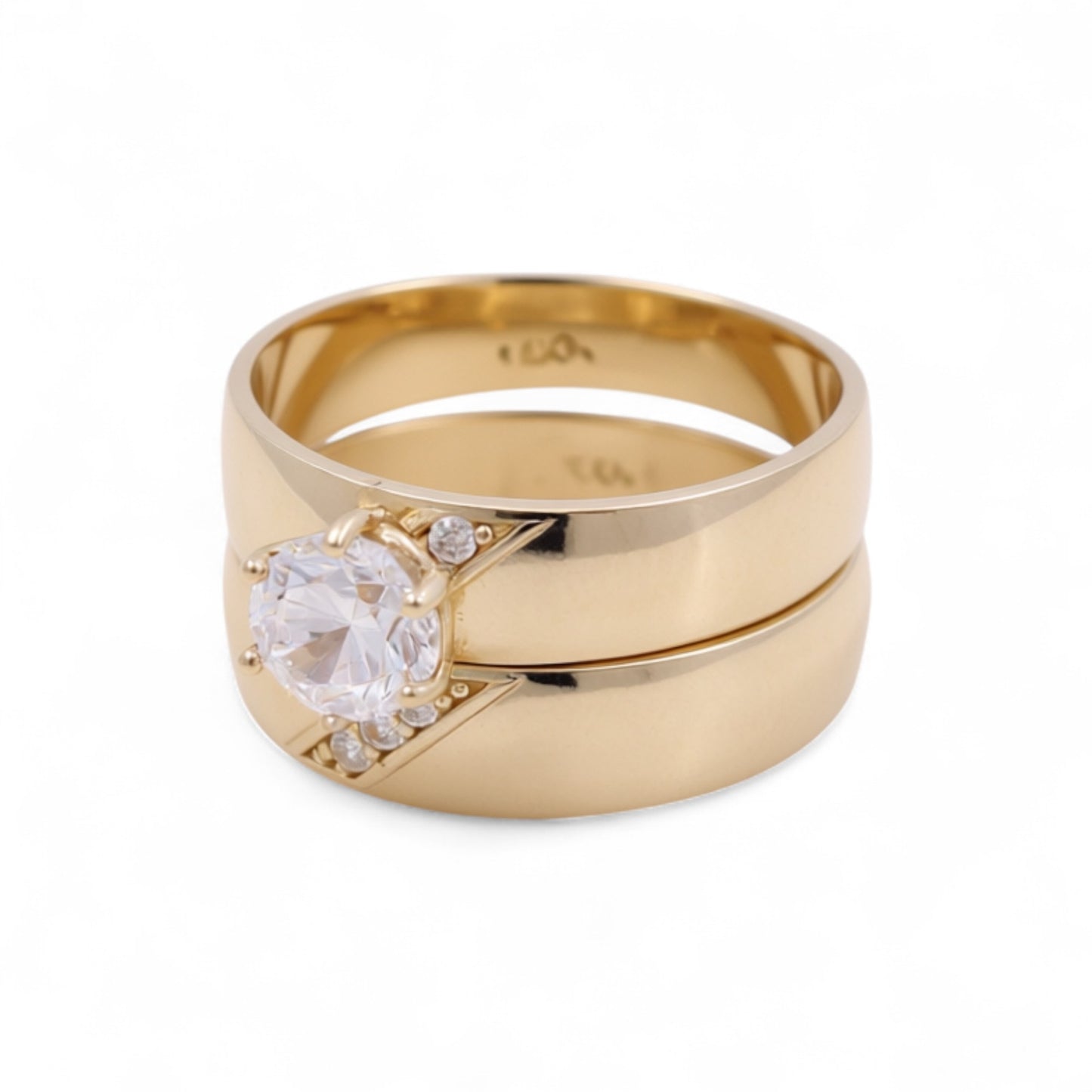 14K Yellow Gold Women’s Bridal Set / Stone: Cz / Size: 7.5 / Weight: 4.8 GR / DEEWR4BS-13