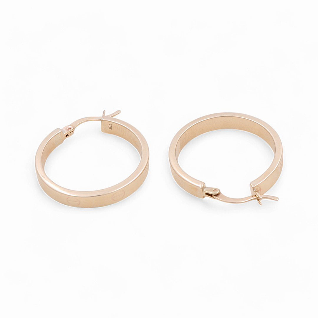10K Yellow Gold Fashion CT Hoops Earrings / Size: 4mm X 22.5mm / Weight: 3.2 GR / KOEH0CT4x22.5
