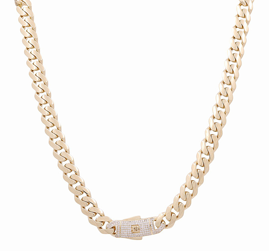 10K Yellow Gold Monaco Semisolid Chain / Stone: Cz / Size: 11mm 24" / Weight: 42 GR / COCH0MON11-24