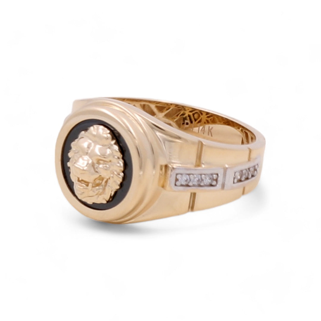 14K Yellow and White Gold Men’s Lion Head Ring / CZ / Size 10.5 / Weight: 6.6 GR / BPMRTT4LN-2