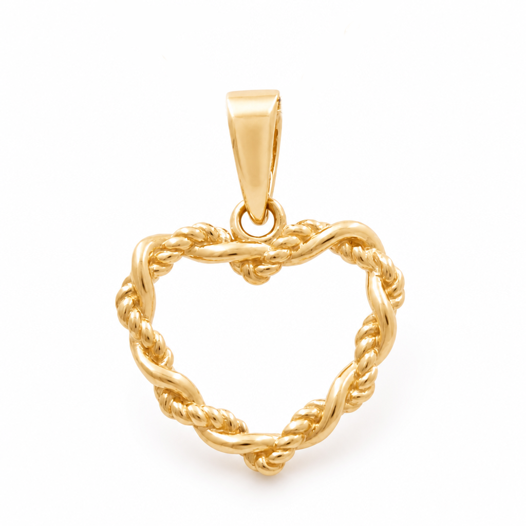 14K Yellow Gold Fashion Heart Pendant / Weight: 1GR / DQPD4HR-4