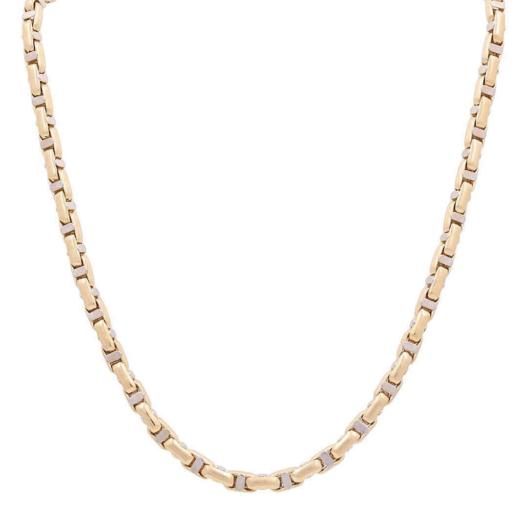 14K Yellow and White Gold Fashion Italian Link Chain / Size: 24” / Weight: 67.8 GR / 374.104-24