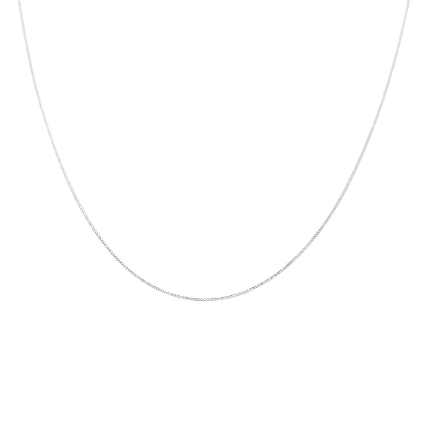 14K White Gold Franco Link Light Chain / Size 1mm 16” / Weight: 2 GR / LCCCH4FR1-16