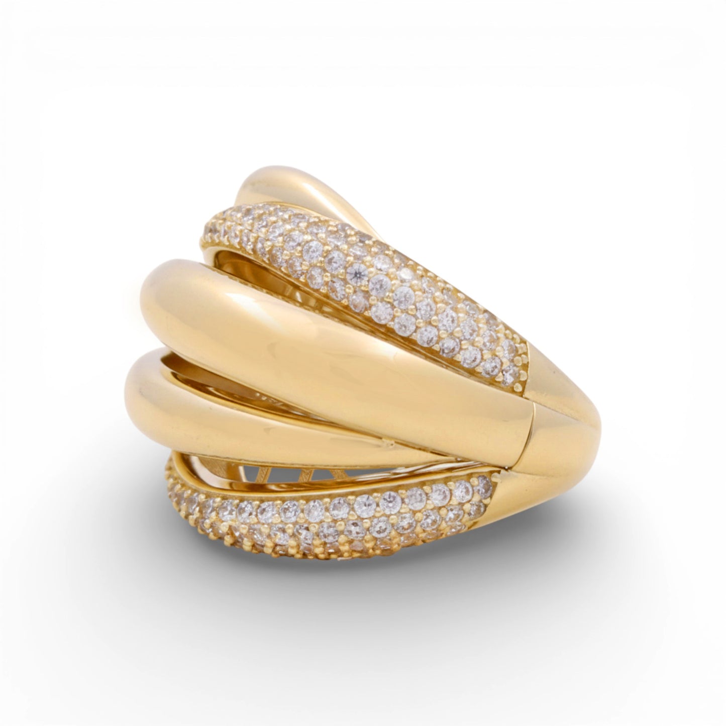 14K Yellow Gold Fashion Women's Ring with Cz / Size: 8 / Weight: 7 GR / Y24-724