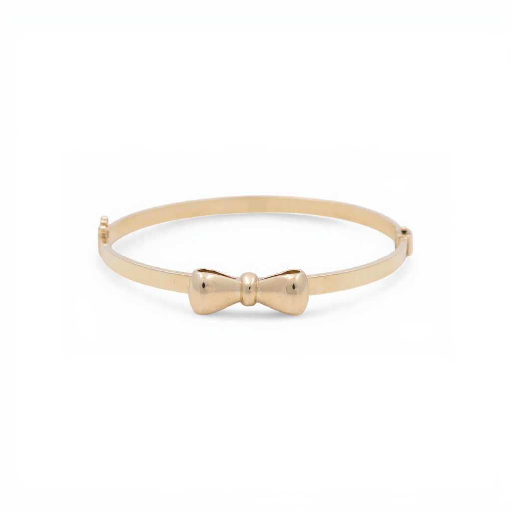 10K Yellow Gold Semisolid Ribbon Women’s Bangle Bracelet / Weight: 6.2 GR / CQBB0RB