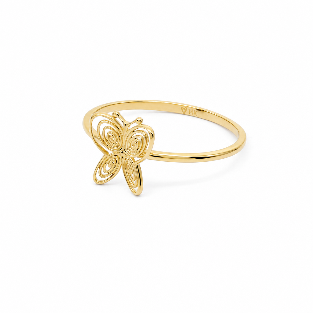 10K Yellow Gold Butterfly Women's Ring / Size: 8.5 / Weight: 1 GR / DQWR0BT-3