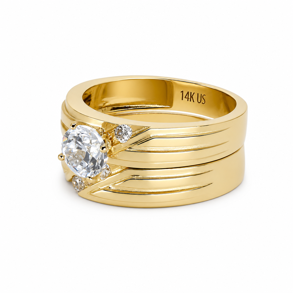 14K Yellow Gold Women’s Bridal Set / Stone: Cz / Size:7.5 / Weight: 6.3 GR / KEEWR4BS-34