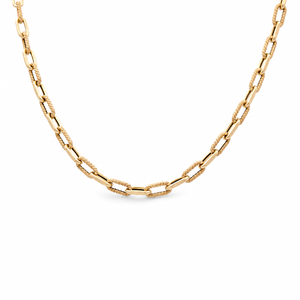 14K Yellow Gold Italian Fashion Women's Necklace / Size: 18" / Weight 10.3 GR / ISNK4FS-2