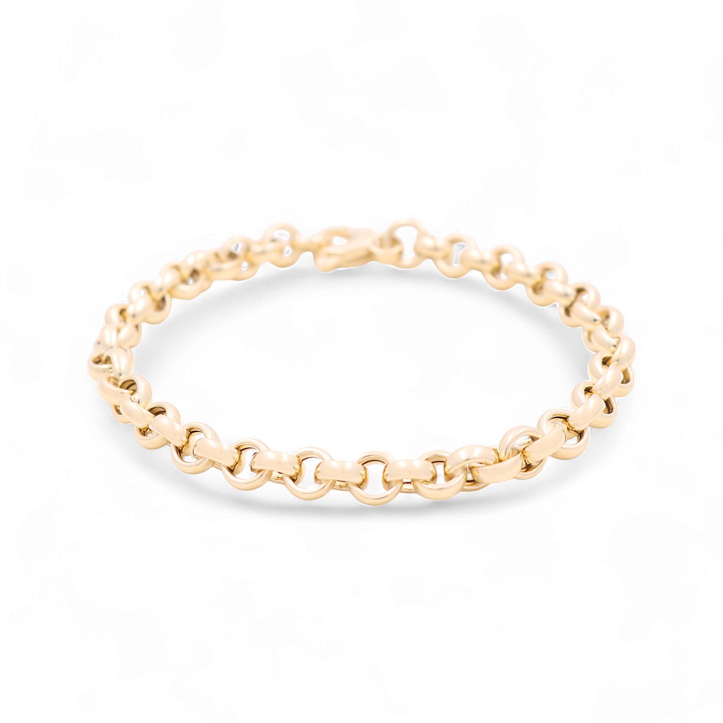 14K Yellow Gold Italian Rolo Women's Bracelet / Size: 7.5" / Weight: 5.3 GR / 122-00885