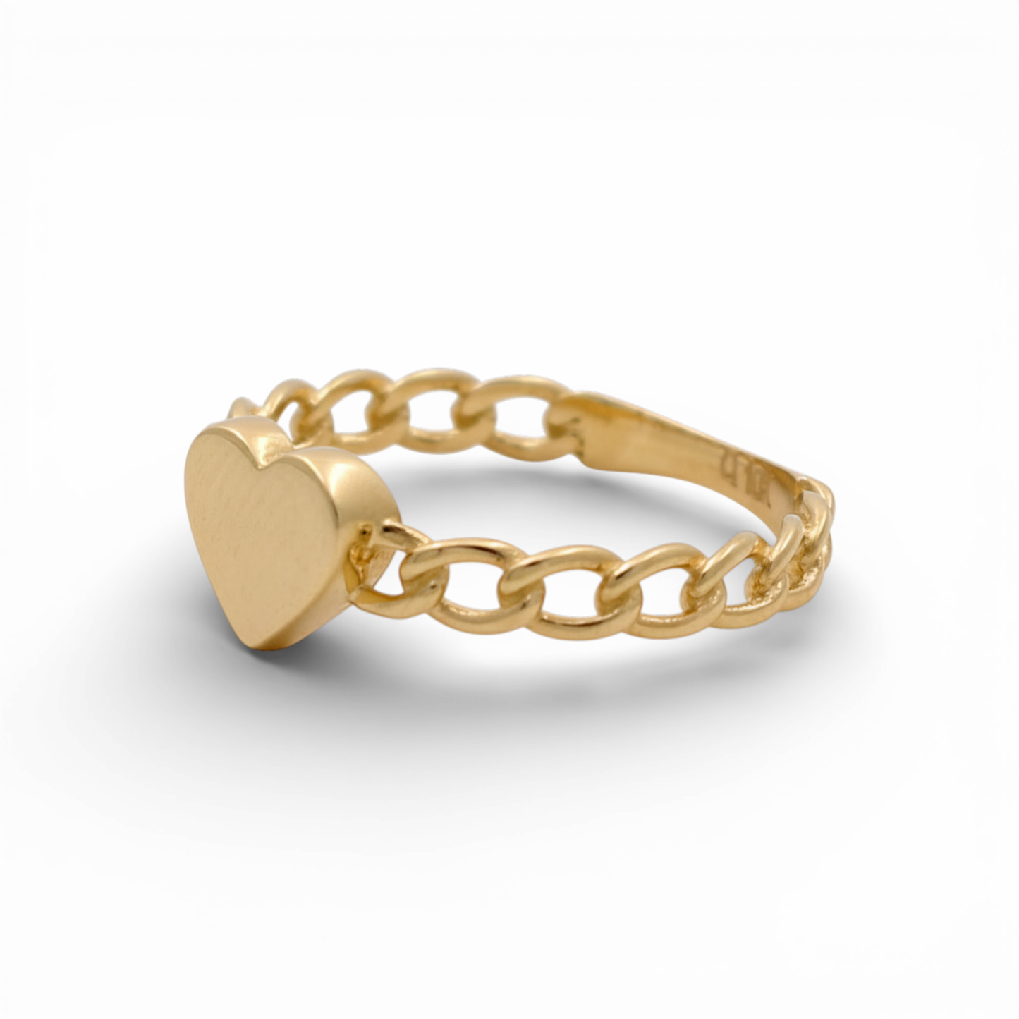 10K Yellow Gold Fashion Heart Women's Ring / Size: 8 / Weight: 1.4 GR / DQWR0HR-16