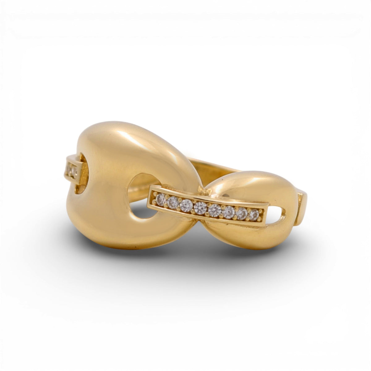 14K Yellow Gold Fashion Women's Ring With Cz / Size: 7.75 / Weight: 3.3 GR / P18R-781