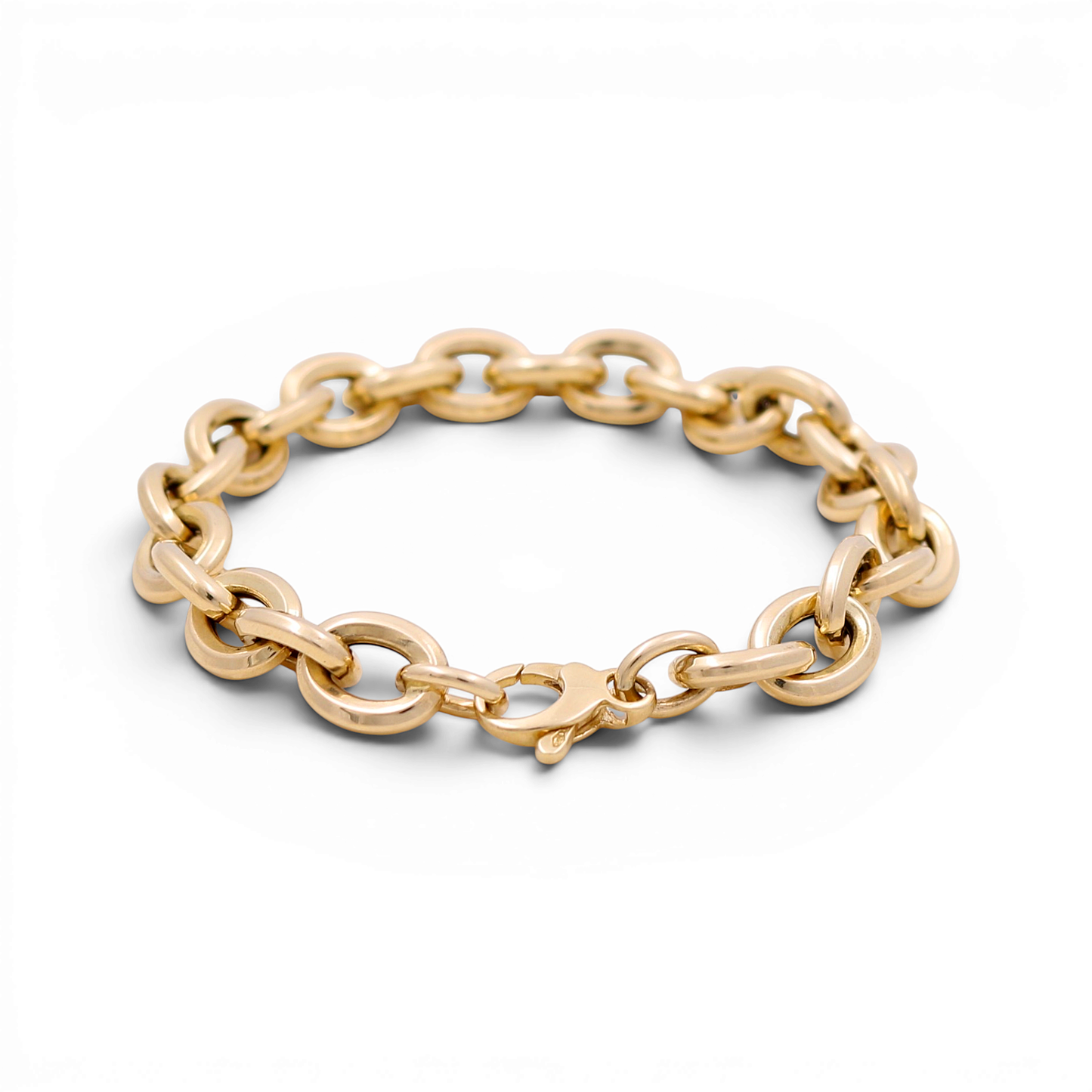 14K Yellow Gold Semisolid Fashion Women's Bracelet/ Size: 9mm 7" / Weight: 8.8 GR / ISWB4FS-21