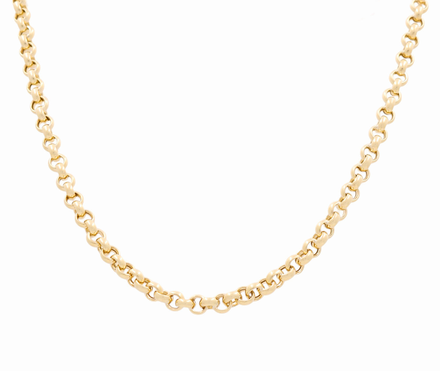 14K Yellow Gold Semisolid Women's Rolo Link Necklace / Size: 17" / Weight: 13.8 GR / P10B-395
